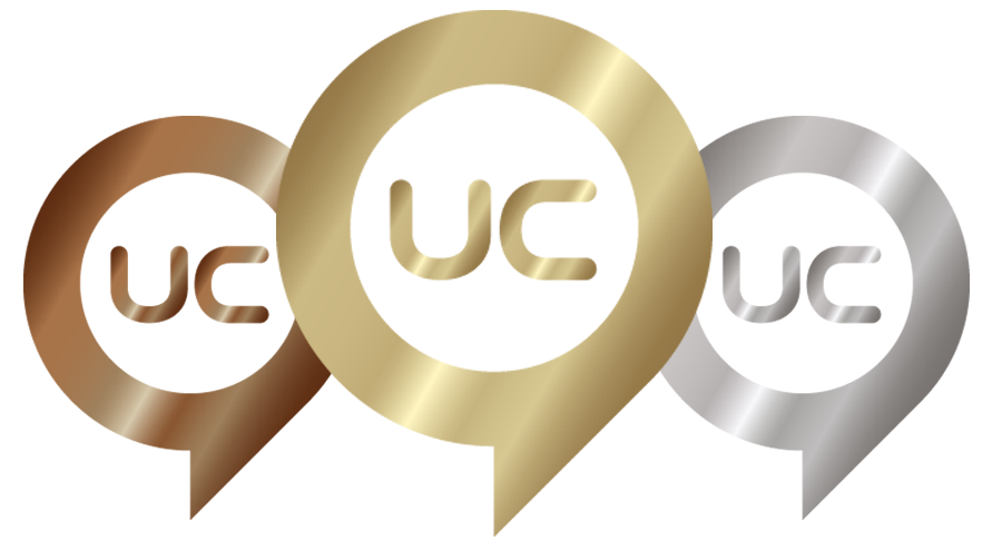 UC-sigill från Upplysningscentralen i tre nivåer – brons för riskklass 3, silver för riskklass 4 och guld för riskklass 5 – som svenska företag använder för att signalera kreditvärdighet.